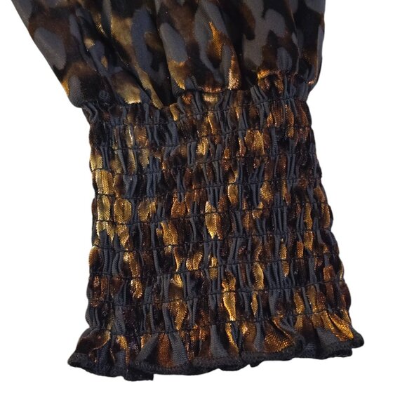 Tahari Women's Black Burnout Velvet Long Sleeve Dress Size M Sample Dress - Picture 3 of 7